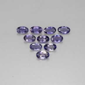 Gemas de iolita azul natural de  ct, corte óvalo, VS