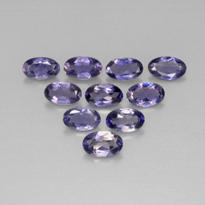 Gemas de iolita azul natural de  ct, corte óvalo, VS