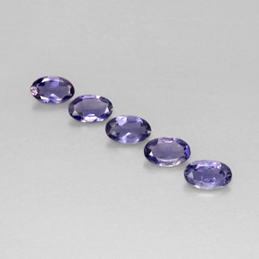 Gemas de iolita azul natural de  ct, corte óvalo, VS
