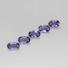 Gemas de iolita azul natural de  ct, corte óvalo, VS