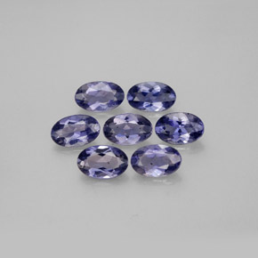 Gemas de iolita azul natural de  ct, corte óvalo, VS