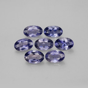 Gemas de iolita azul natural de  ct, corte óvalo, VS