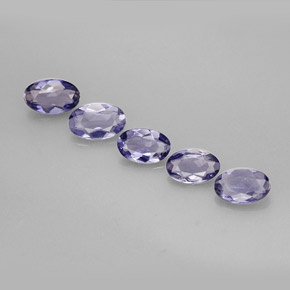 Gemas de iolita azul natural de  ct, corte óvalo, VS