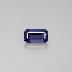 Iolita azul natural de 0,39 ct, corte esmeralda, VVS-VS