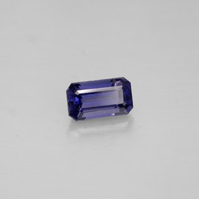 Iolita azul natural de 0,39 ct, corte esmeralda, VVS-VS