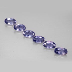 Gemas de iolita azul natural de  ct, corte óvalo, VS