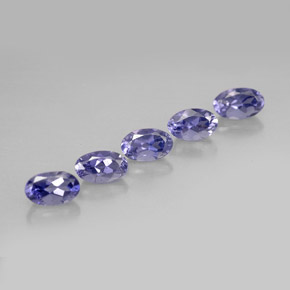 Gemas de iolita azul natural de  ct, corte óvalo, VS