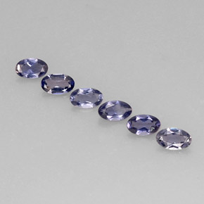 Gemas de iolita azul natural de  ct, corte óvalo, VS