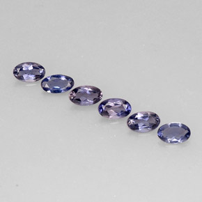 Gemas de iolita azul natural de  ct, corte óvalo, VS