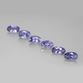 Gemas de iolita azul natural de  ct, corte óvalo, VS
