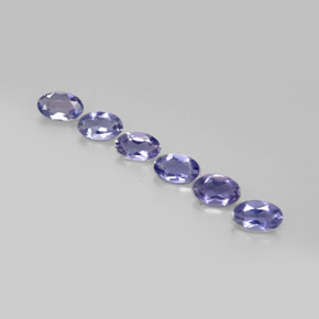 Gemas de iolita azul natural de  ct, corte óvalo, VS