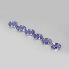 Gemas de iolita azul natural de  ct, corte óvalo, VS