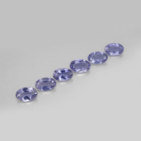 Gemas de iolita azul natural de  ct, corte óvalo, VS
