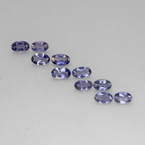Gemas de iolita azul natural de  ct, corte óvalo, VS