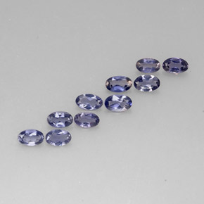 Gemas de iolita azul natural de  ct, corte óvalo, VS