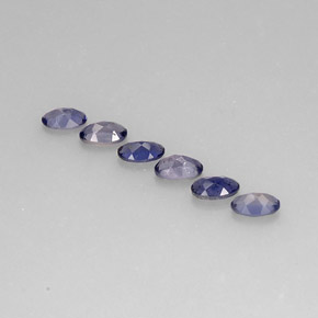 Gemas de iolita azul natural de  ct, corte óvalo, VS