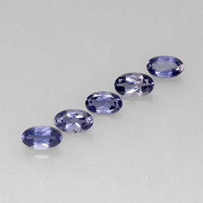 Gemas de iolita azul natural de  ct, corte óvalo, VS