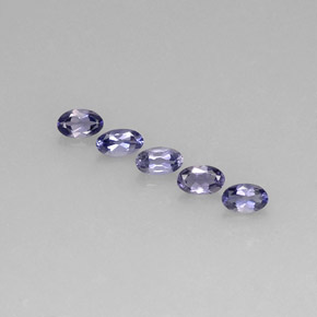 Gemas de iolita azul natural de  ct, corte óvalo, VS