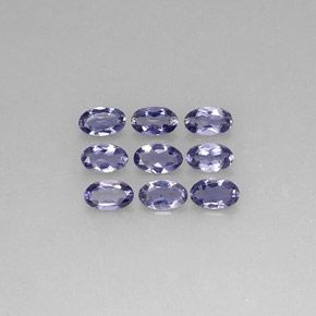 Gemas de iolita azul natural de  ct, corte óvalo, VS