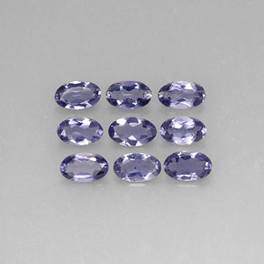 Gemas de iolita azul natural de  ct, corte óvalo, VS
