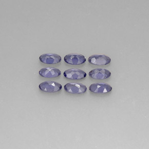 Gemas de iolita azul natural de  ct, corte óvalo, VS