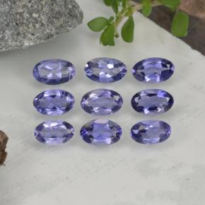 Gemas de iolita azul natural de 1,70 ct, corte óvalo, VS
