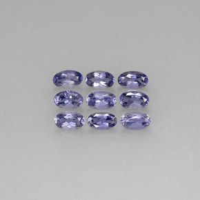 Gemas de iolita azul natural de  ct, corte óvalo, VS