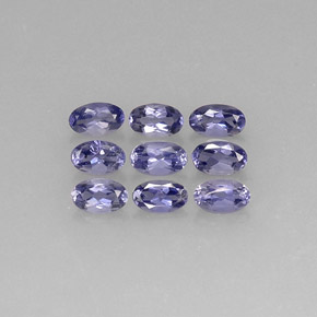 Gemas de iolita azul natural de  ct, corte óvalo, VS