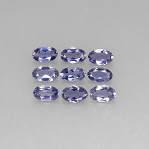 Gemas de iolita azul natural de  ct, corte óvalo, VS