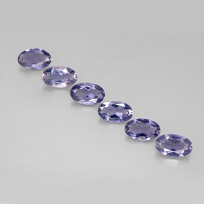 Gemas de iolita azul natural de  ct, corte óvalo, VS