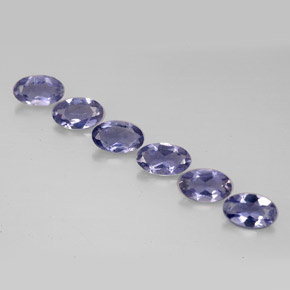Gemas de iolita azul natural de  ct, corte óvalo, VS