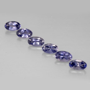 Gemas de iolita azul natural de  ct, corte óvalo, VS