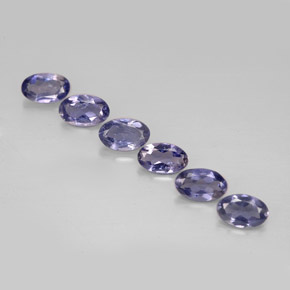Gemas de iolita azul natural de  ct, corte óvalo, VS