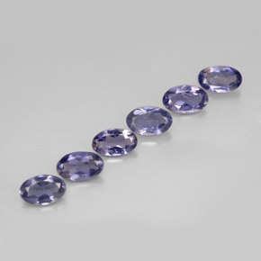 Gemas de iolita azul natural de  ct, corte óvalo, VS