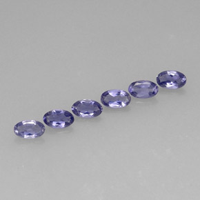 Gemas de iolita azul natural de  ct, corte óvalo, VS