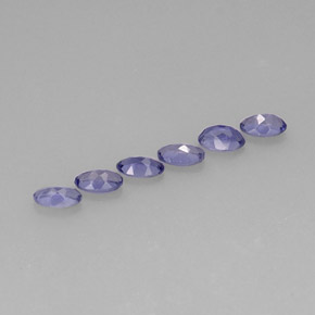 Gemas de iolita azul natural de  ct, corte óvalo, VS