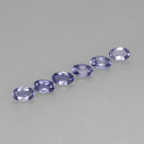 Gemas de iolita azul natural de  ct, corte óvalo, VS