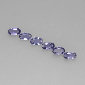 Gemas de iolita azul natural de  ct, corte óvalo, VS