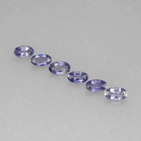 Gemas de iolita azul natural de  ct, corte óvalo, VS
