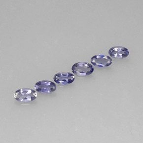 Gemas de iolita azul natural de  ct, corte óvalo, VS