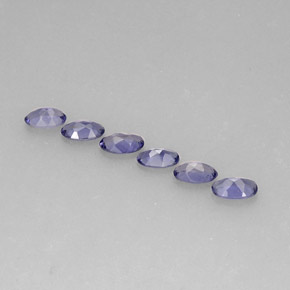 Gemas de iolita azul natural de  ct, corte óvalo, VS