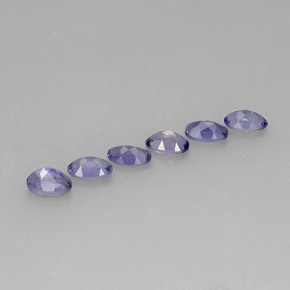 Gemas de iolita azul natural de  ct, corte óvalo, VS