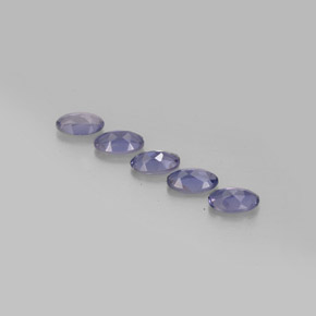 Gemas de iolita azul natural de  ct, corte óvalo, VS