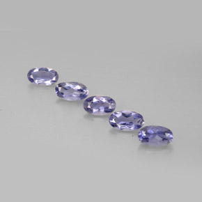 Gemas de iolita azul natural de  ct, corte óvalo, VS
