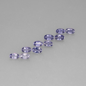 Gemas de iolita azul natural de  ct, corte óvalo, VS