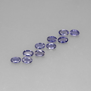 Gemas de iolita azul natural de  ct, corte óvalo, VS