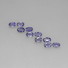 Gemas de iolita azul natural de  ct, corte óvalo, VS