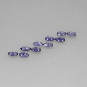 Gemas de iolita azul natural de  ct, corte óvalo, VS