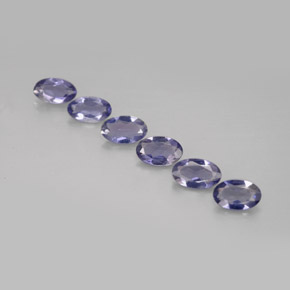 Gemas de iolita azul natural de  ct, corte óvalo, VS