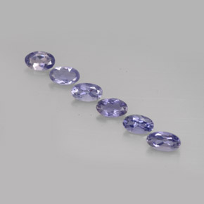 Gemas de iolita azul natural de  ct, corte óvalo, VS